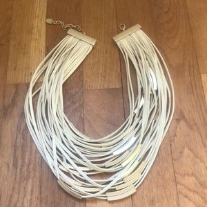 Leather and metal necklace